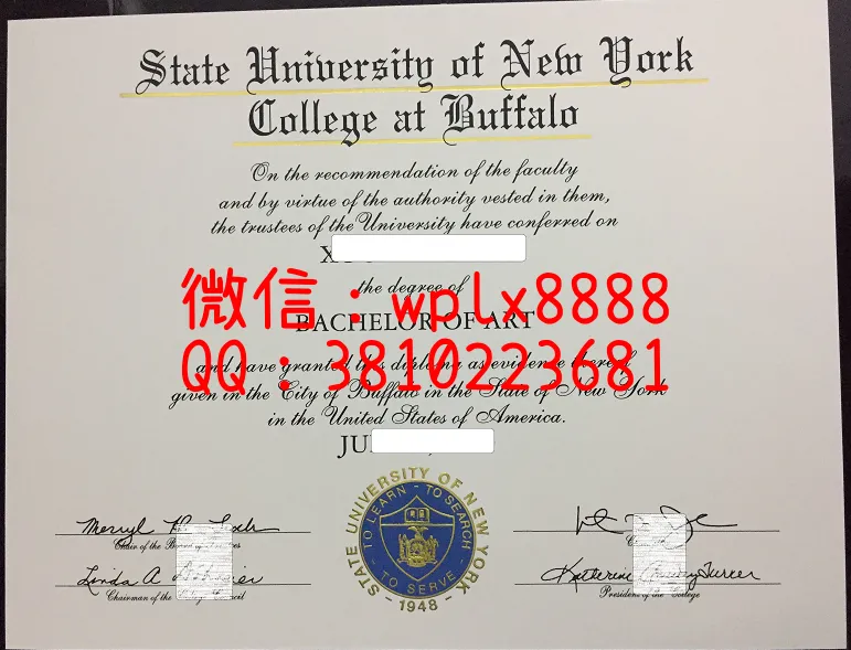 纽约州立大学布法罗分校毕业证样本成绩单模板