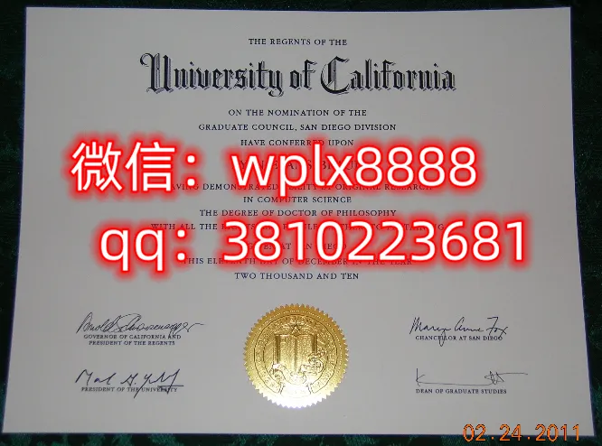 加州大学圣地亚哥分校毕业证样本成绩单模板