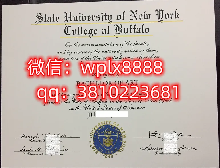 纽约州立大学布法罗分校毕业证样本成绩单模板